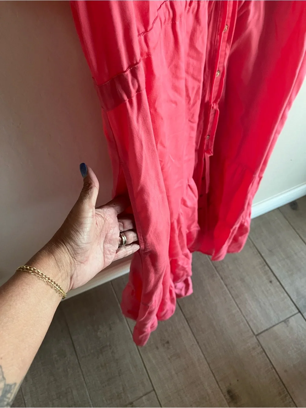 Nurture By Westbound Women’s Coral Pink Maxi Dress Size 1X Pockets Feminine Plus